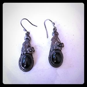Silver & Black Earrings